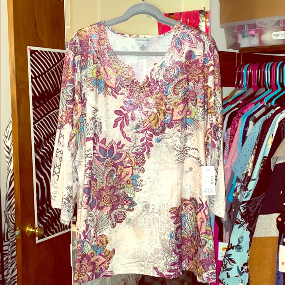 Floral & Sequin Dress Top